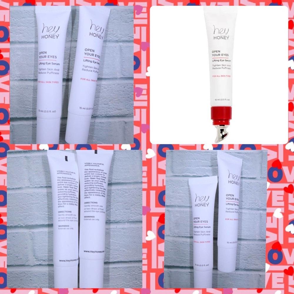 NEW Hey Honey Eye Serum Open Your Eyes Lifting Eye Serum Bundle of 2 Anti-Aging